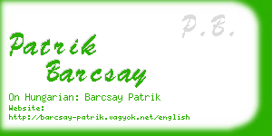 patrik barcsay business card